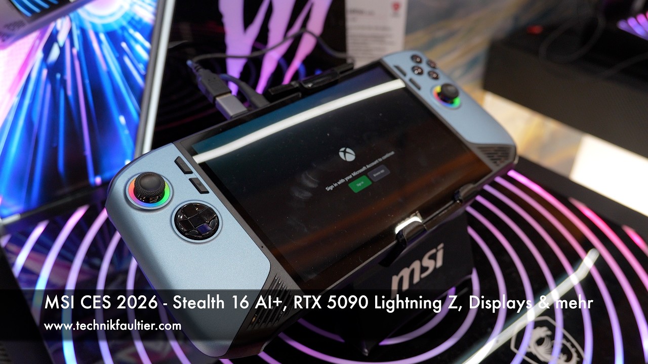 MSI CES 2026 - Stealth 16 AI+, RTX 5090 Lightning Z, Displays & mehr