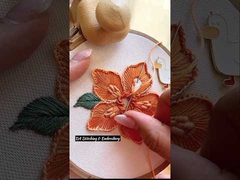 So gorgeous & easy hand embroidery #shorts #trending #stitch #embroidery #ytshorts #newstitch
