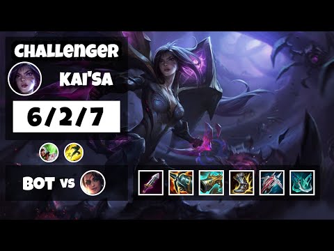 Kai'Sa Bot Lane 11.11 Challenger Gameplay Replay S11 (6/2/7) - OCE