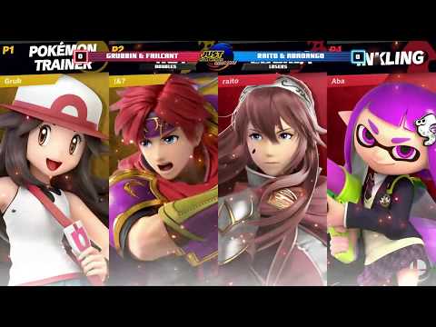 Grubbin (Pokémon Trainer) & Failcant (Roy) vs Raito (Lucina) & Abadango (Inkling) - JRWI!11 Doubles