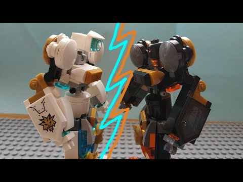 Lego mech fight stop motion