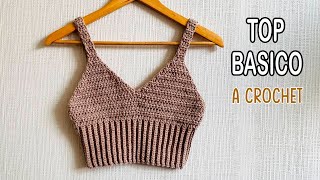 😍Top Básico a Crochet (paso a paso) realza crochet