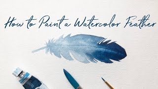 How to Paint a Watercolor Feather for Beginners | Easy Watercolor Feathers