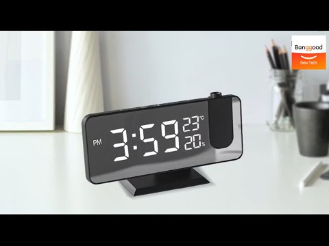 Electronic LED Projector Alarm Clock with 15 FM radio stations - Banggood New Tech