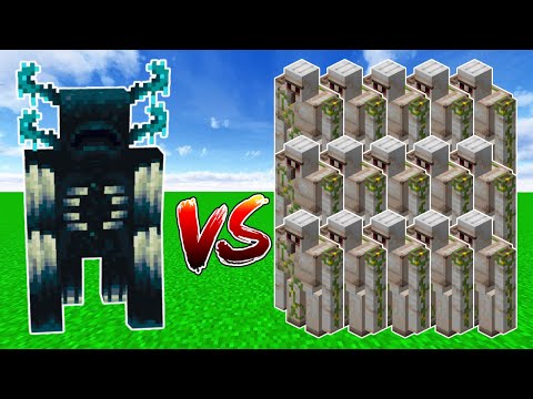 Mutant Warden vs 20 Iron Golems Minecraft - Iron Golem vs Mutant Warden