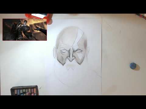 Speed Drawing Kratos (Com Fatos que vc n sabia !)