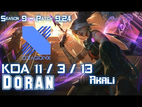 DRX Doran AKALI vs KENNEN Top - Patch 9.24 KR Ranked