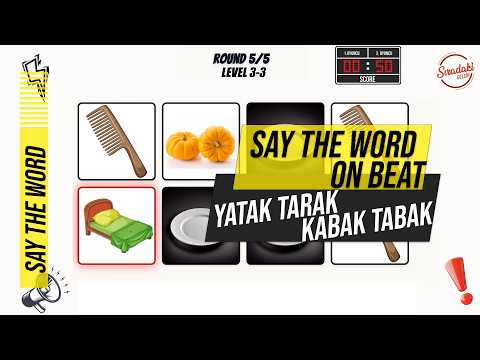 Say The Word On Beat | 2kişilik Challenge🎵 | Seviye3 | Yatak Tarak Kabak Tabak| Ritim Oyunu (Türkçe)