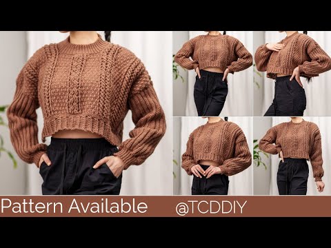 How to Crochet: Cropped Cable Stitch Sweater | Pattern...