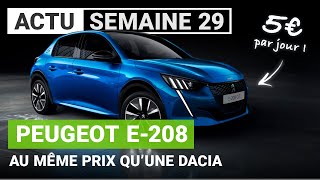Peugeot propose la 208 électrique pour 5€ par jour !
