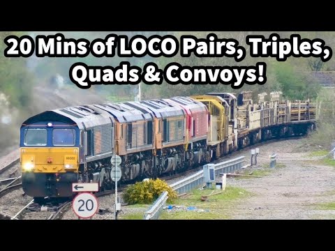 20 MINS of LOCO Pairs, TRIPLE & QUAD Headed & CONVOYS..!