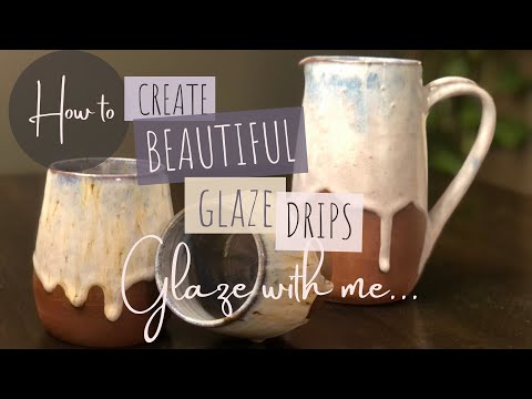 GLAZE LAYERING - Glazing pottery for beginners - Beautiful GLAZE DRIPS using Mayco Glazes SD 480p