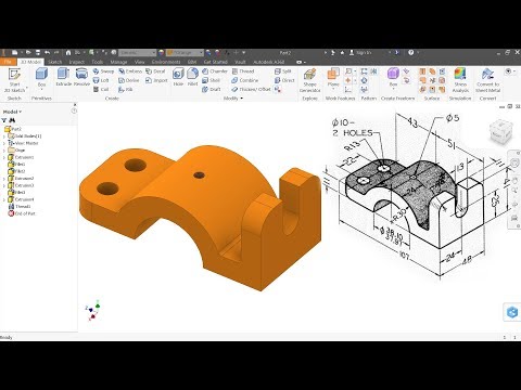 Autodesk inventor Tutorial for beginners Exercise 3