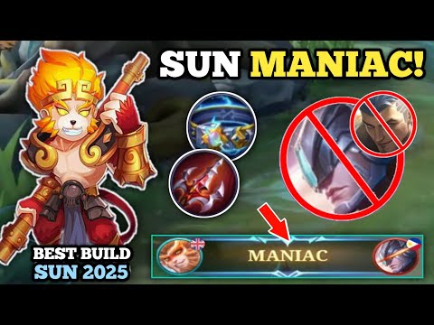 SUN DOUBLE TRUE DAMAGE BUILD VS. ALPHA & FREDRINN! (maniac!🙉) SUN BEST BUILD -MLBB