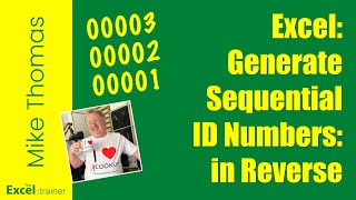 Excel: Auto-Generate an ID Number When New Row is Added - at the TOP