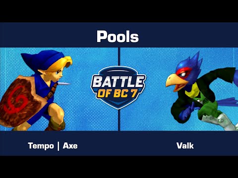 Tempo | Axe (Young Link) vs Valk (Falco) - Pools - Melee Singles | BoBC7