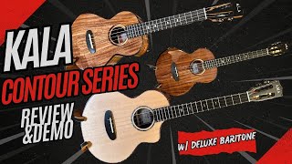 Video thumbnail for 3 Best Tenor & Baritone Ukuleles - Kala Contour uke Review/ Demo -Acacia & DELUXE Spruce Rosewood by jr dahman