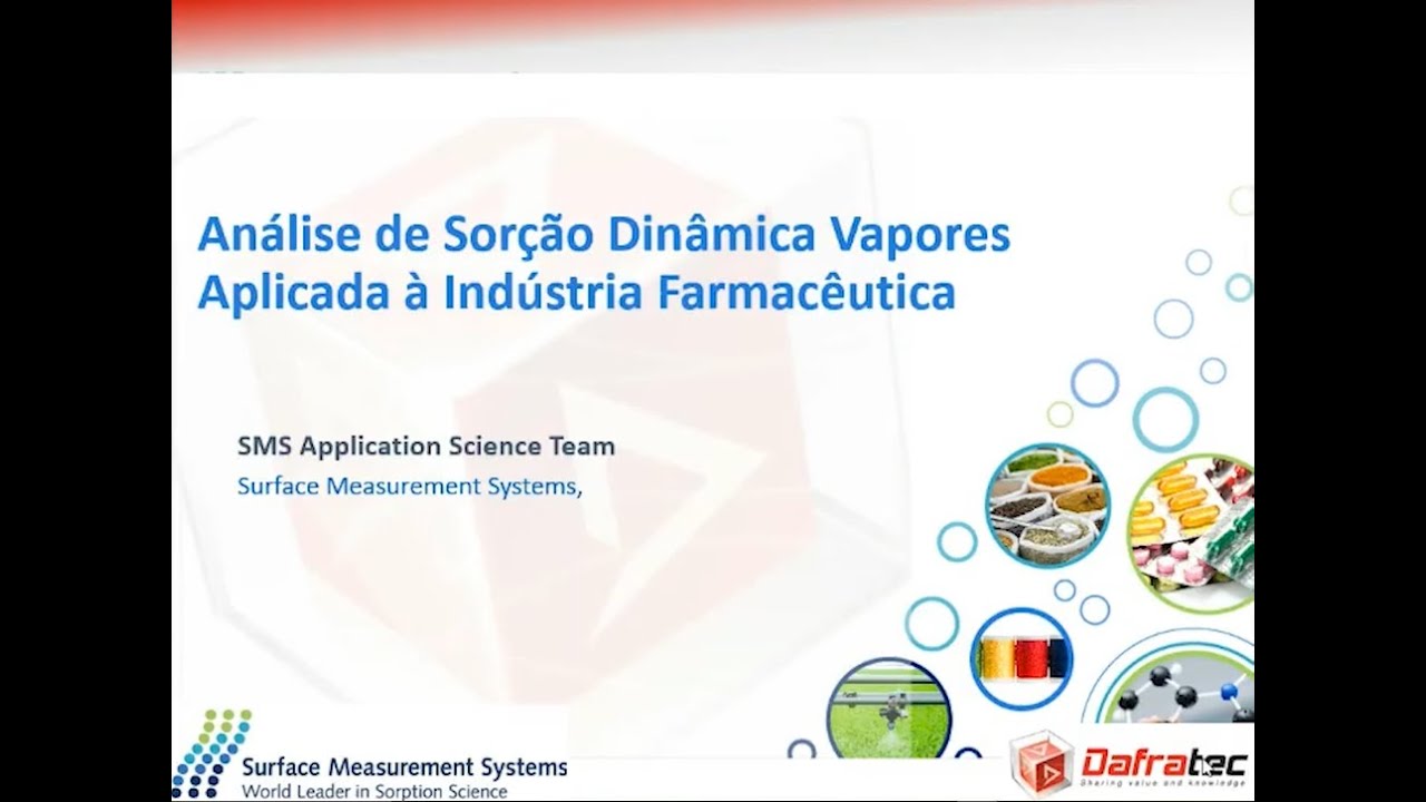 Webinário Dafratec - Análise de Sorção Dinâmica de Vapores (DVS) Aplicada  à Indústria Farmacêutica