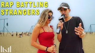 Rap Battling STRANGERS!!  to Eminem Songs