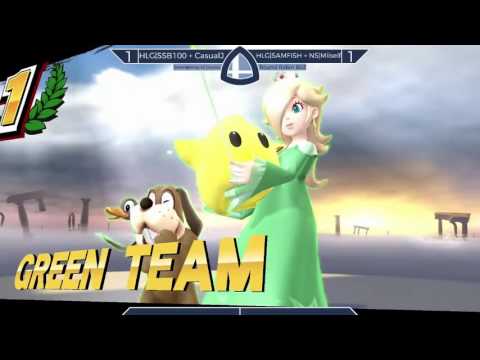 Sm4sh@Mines 43 - HLG|SSB100 + CasualJ Vs. HLG|SAMFISH + NS|Miiself - Doubles Round Robin