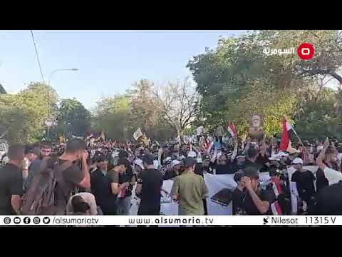 شاهد بالفيديو.. محتجون يتلون آيات من القرآن وسط بغداد