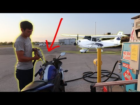 We Put AIRPLANE Fuel In a Motorcycle!! Video