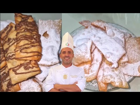 Chiacchiere di carnevale napoletane fatte in casa a mano.Ricetta semplice anche al cioccolato
