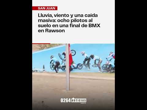 🚴 Caída múltiple y triunfo sanjuanino en el BMX