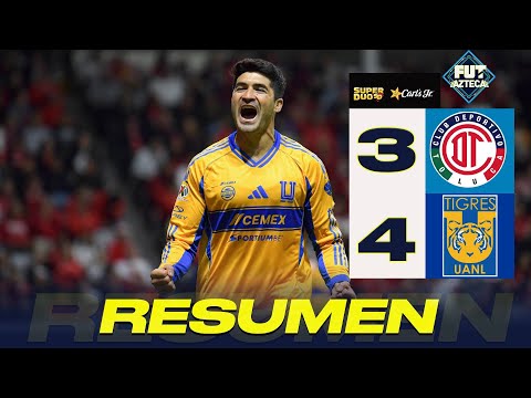 Resumen del partido: Toluca 3-4 Tigres | Jornada 3 | Apertura 2025 | Presentado por Carl's jr