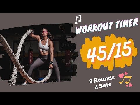 Workout timer 45 sec Round/15 sec Rest (With Music) | Timer EP.03