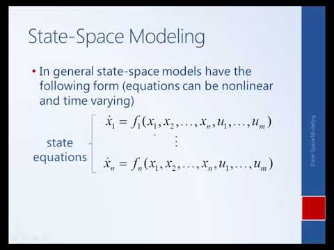 System Dynamics and Control Module 27a   Introduction to State Space Modeling