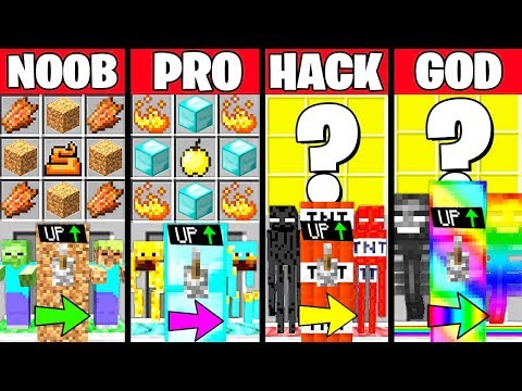 Minecraft Battle: MOB UPGRADE CRAFTING CHALLENGE - NOOB vs PRO vs HACKER vs GOD ~ Funny Animation