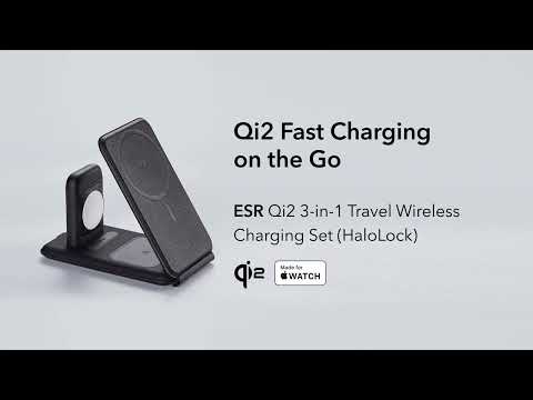 Voyagez en toute simplicité avec le kit de charge sans fil 3-en-1 Qi2 d’ESR