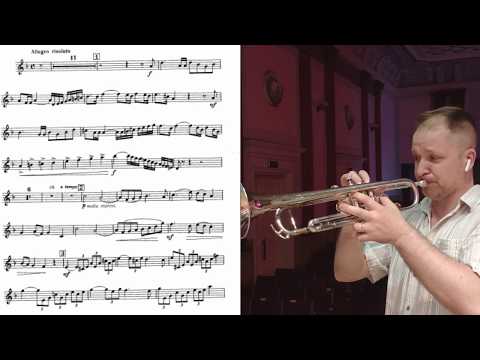 Concerto №3 for trumpet and piano by V. Schelokov + backing track and sheet music.