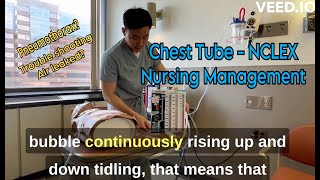 NCLEX Chest Tube Nursing Management - Troubleshooting Air Leaked - Pneumothorax
