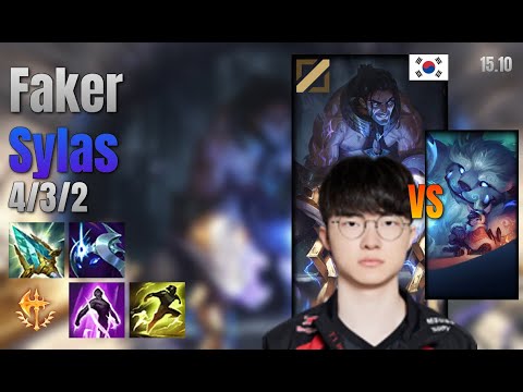 Faker Mid Sylas vs Nunu & Willump lol KR solo rank Full Game 15.10 | 페이커 사일러스 vs 누누와 윌럼프