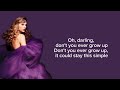TAYLOR SWIFT - Never Grow Up (Taylor’s Version) (Lyrics)