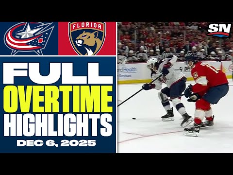 Columbus Blue Jackets at Florida Panthers | FULL Overtime Highlights - December 6, 2025