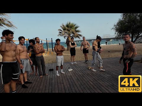 Badalona Beach Walking Tour 4K