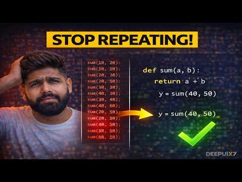 Python Functions Tutorial Stop Repeating Your Code Hindi