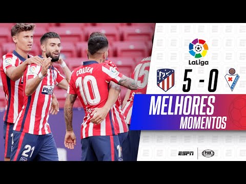 ATROPELO E SEGUE O LÍDER! Melhores momentos de Atlético de Madrid 5 x 0 Eibar em LaLiga