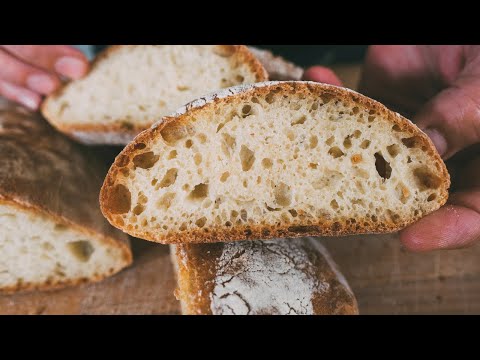 PANE SENZA IMPASTO – Ricetta facile del pane fatto in casa CROCCANTISSIMO fuori, SOFFICISSIMO dentro