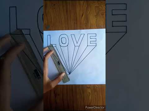 Writing love in 3D words||3d drawing love #shorts #viral