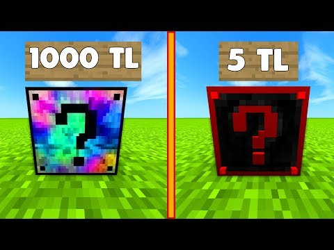 1000 TL VS 5 TL ŞANS BLOKLARI - Minecraft