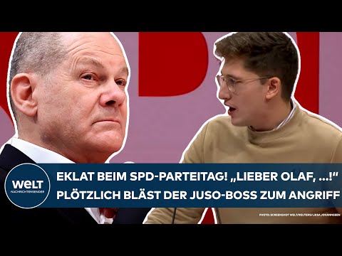 Video Thumbnail: BERLIN: Eklat beim SPD-Parteitag! "Lieber Olaf, ...!" Plötzlich bläst der neue Juso-Chef zum Angriff