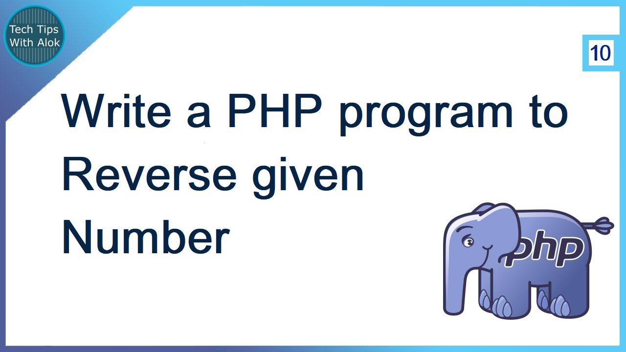 Write a PHP program to reverse given number