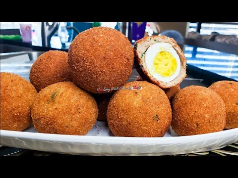 How to make Crunchy Cameroonian Scotch Eggs using Canned Fish | Saves time but Super Tasty