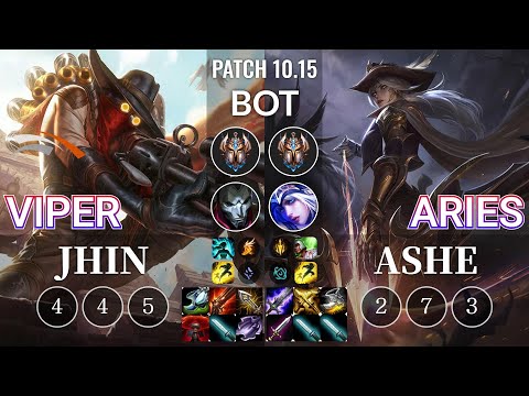 HLE Viper Jhin vs Aries Ashe Bot - KR Patch 10.15