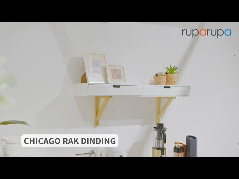 Gambar Informa Chicago Rak Dinding Dengan Laci Penyimpanan - Putih