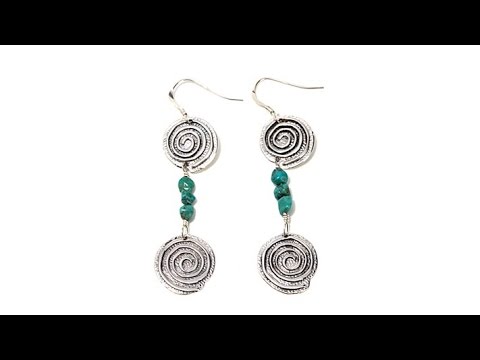 Chaco Canyon Southwest Turquoise Spiral Earrings